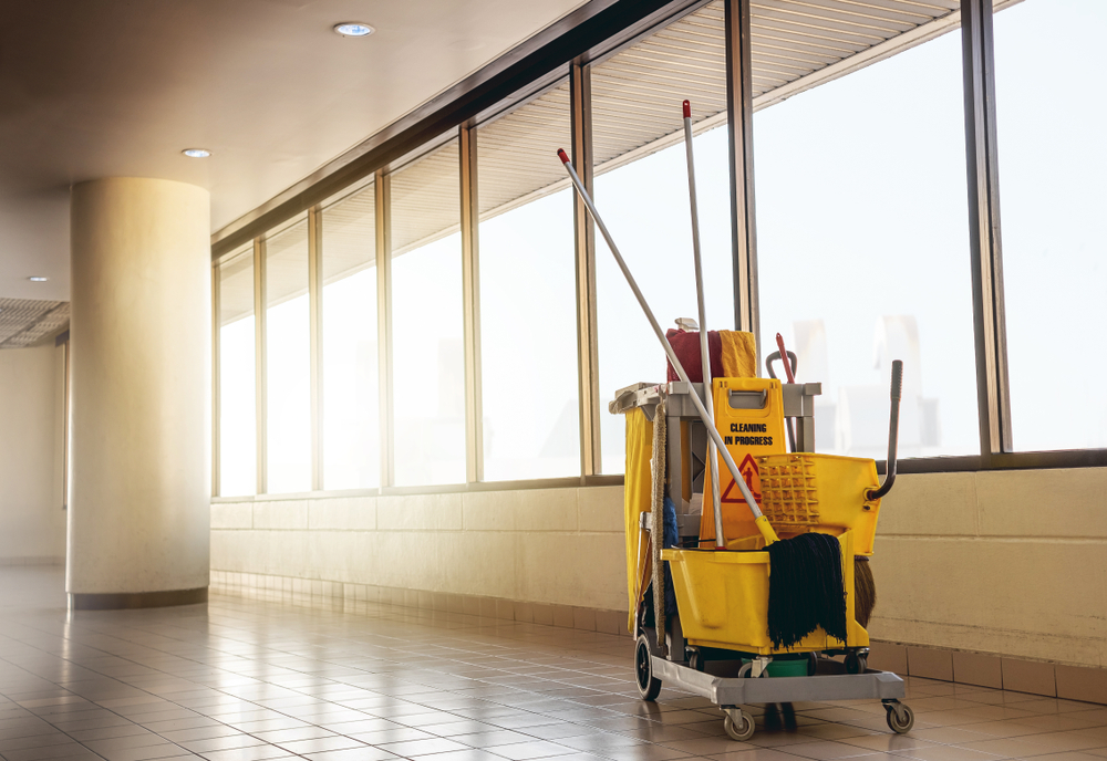 Janitorial cleaning equipment cart